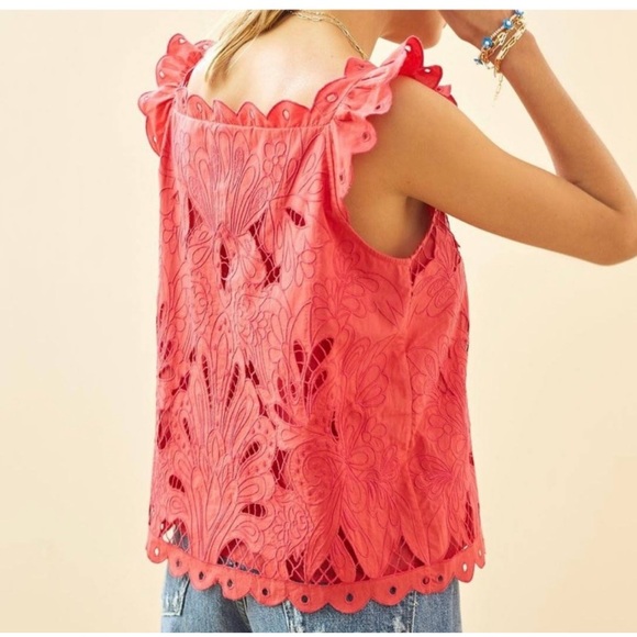 NWOT - Anthropologie Maeve Scalop Lace Tank Top XL - Picture 2 of 6